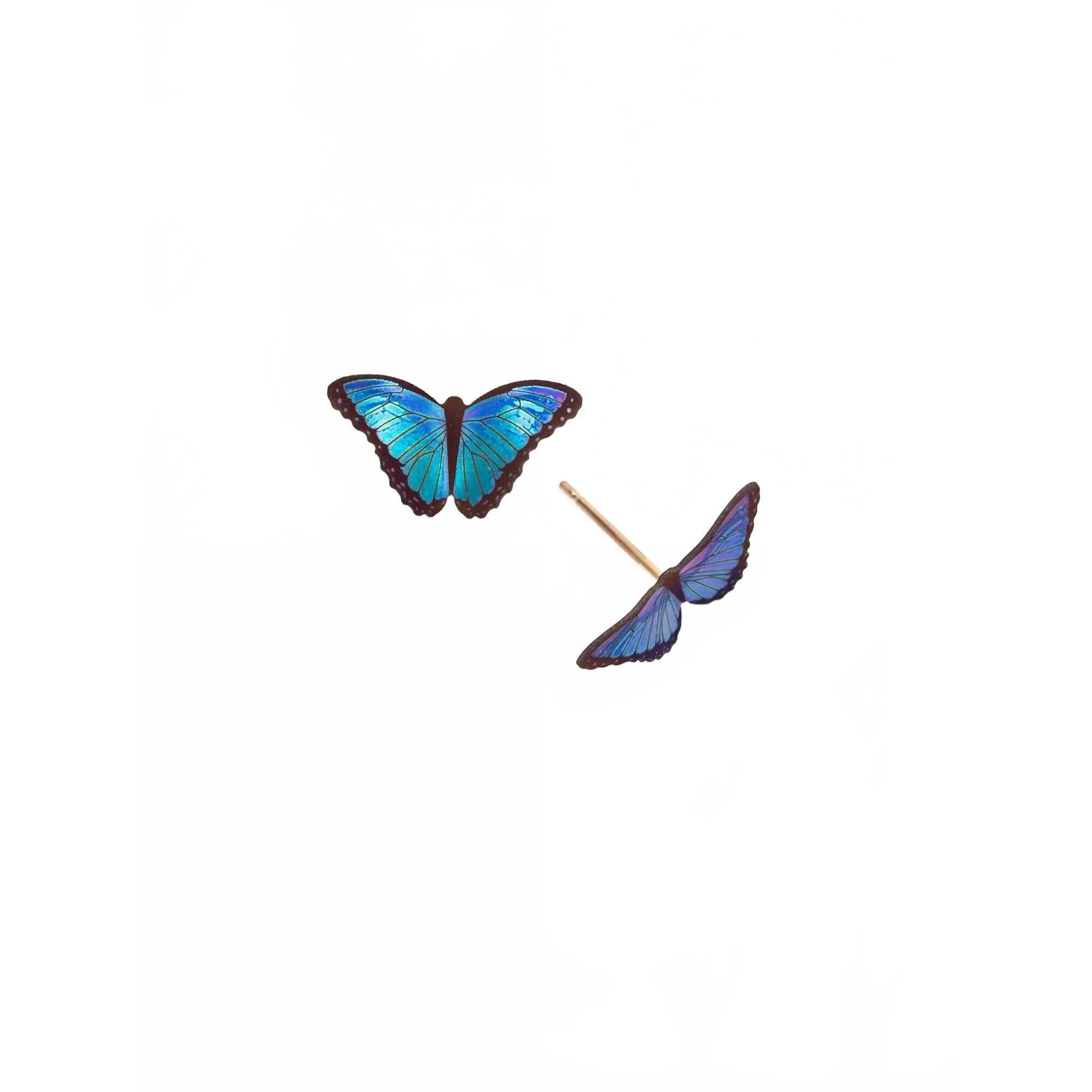 New Holly Yashi Women's Petite Bella Butterfly Post Earrings In Blue Radiance